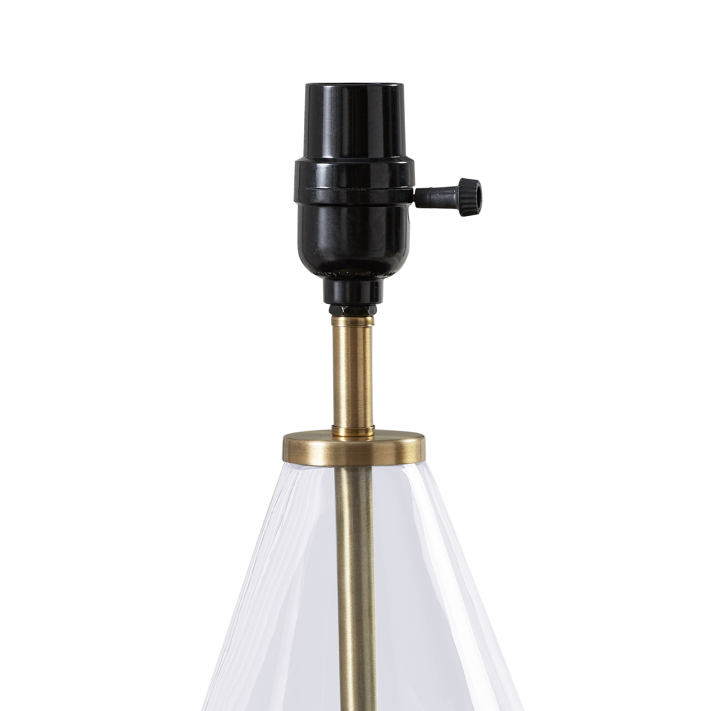 Cozylumi™ Glass with Brass Base Table Lamp, 18" H