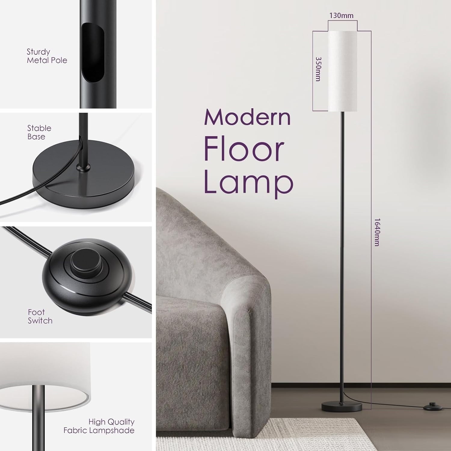 Cozylumi™ CAALOGT RGB Floor Lamps, Modern Standing Lamp with App & Remote Control for