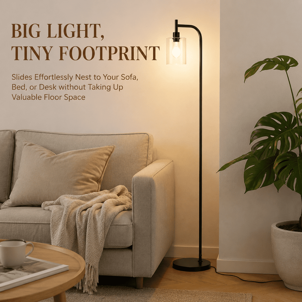 Cozylumi™ Coliware Arc Floor Lamp with Acrylic Lampshade, Modern Tall Standing Lamp