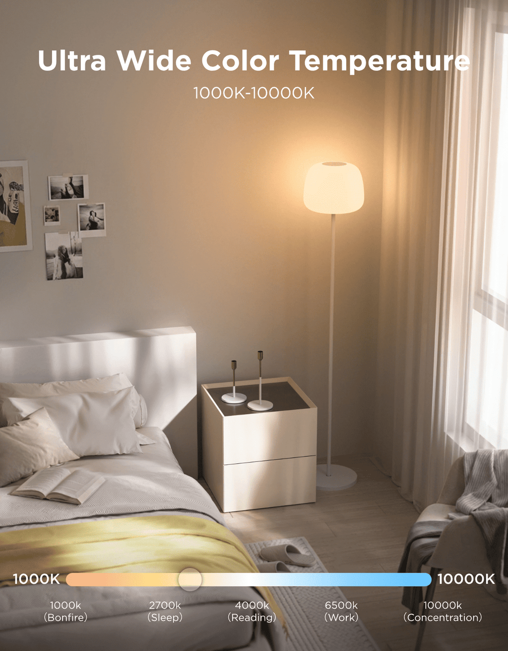 Cozylumi™ Govee Lantern Floor Lamp, Halo Gradient RGBIC Smart Corner Lamp with