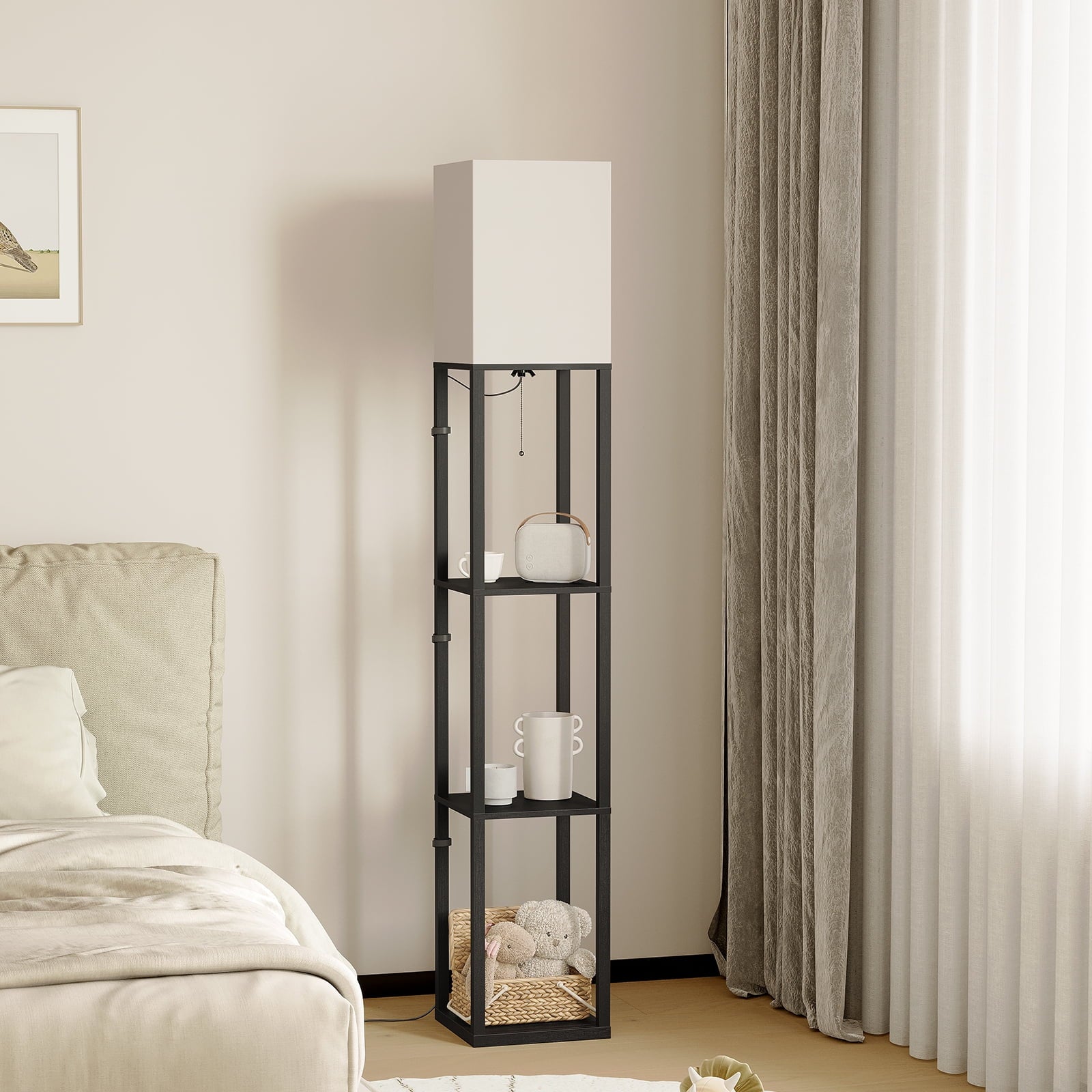 Cozylumi™ 63'' Floor Lamps with Shelves, Home Standing Lamp, Include 1000 Lumens