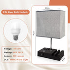 Cozylumi™ IJIL Table Lamp for Bedroom, 15.7" Two Fast USB Charging Ports Touch Desk
