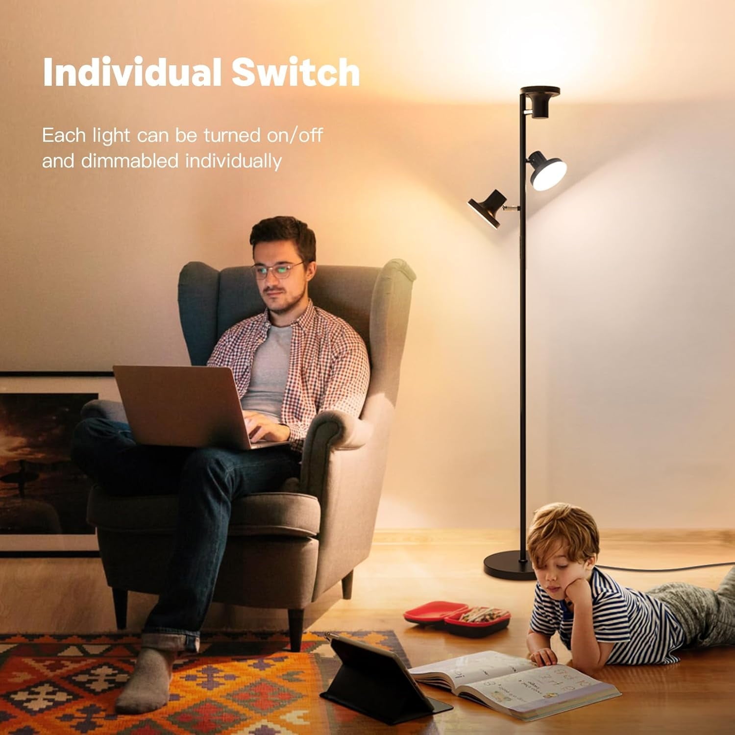Cozylumi™ BedLuxury Tree Floor Lamp With Remote & Touch Control - 3 Lights, Modern