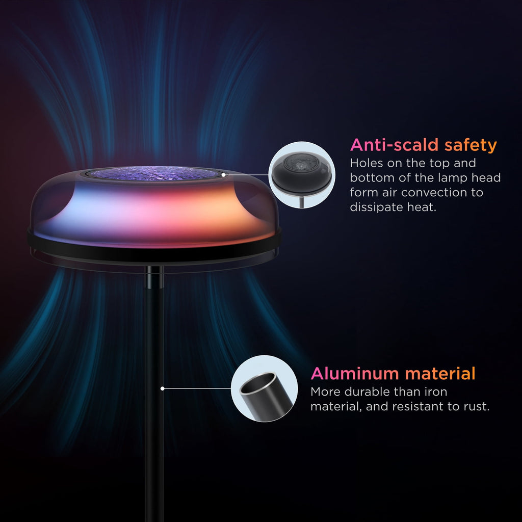 Cozylumi™ Govee Floor Lamp RGBIC Ripple Projector Modern Style - LED, Dimmable, 1000lm