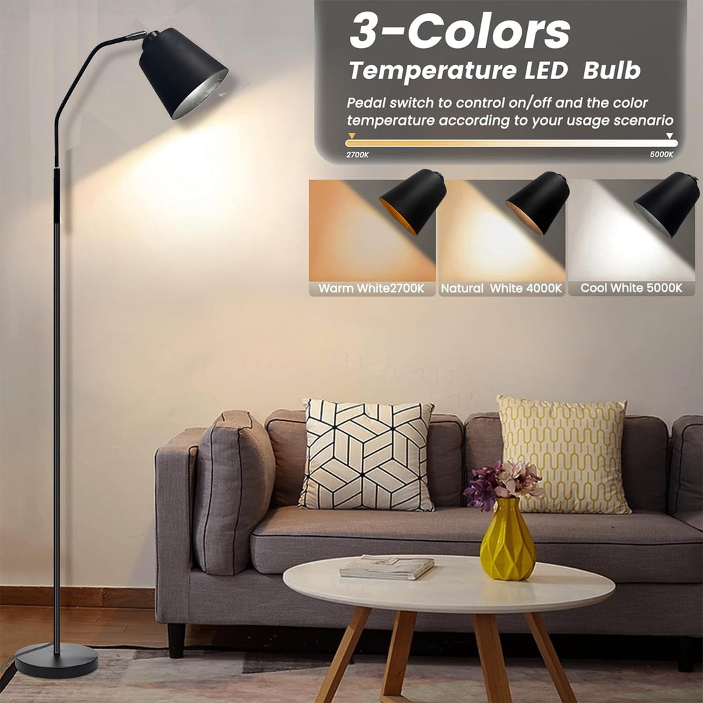 Cozylumi™ Golyzmt 60 inch Black Floor Lamp for Bedroom Living Room, Modern Dimmable