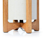 Cozylumi™ 14-Inch Natural Wood Uplight Table Lamp with Linen Shade