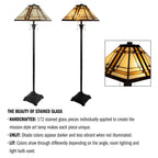 Cozylumi™ 61 Tiffany Style Floor Lamp - Standing Lamp for Bedroom and Living Room with