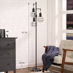 Cozylumi™ 62in Industrial Black Floor Lamps for Living Room, Dimmable, Metal Standing