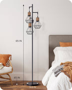 Cozylumi™ Industrial Rattan Floor Lamps for Living Room Clearance, Dimmable, Metal
