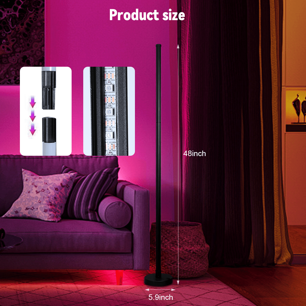 Cozylumi™ LED Corner Floor Lamp, LED Corner Lamp with App and Remote Control, RGB 16