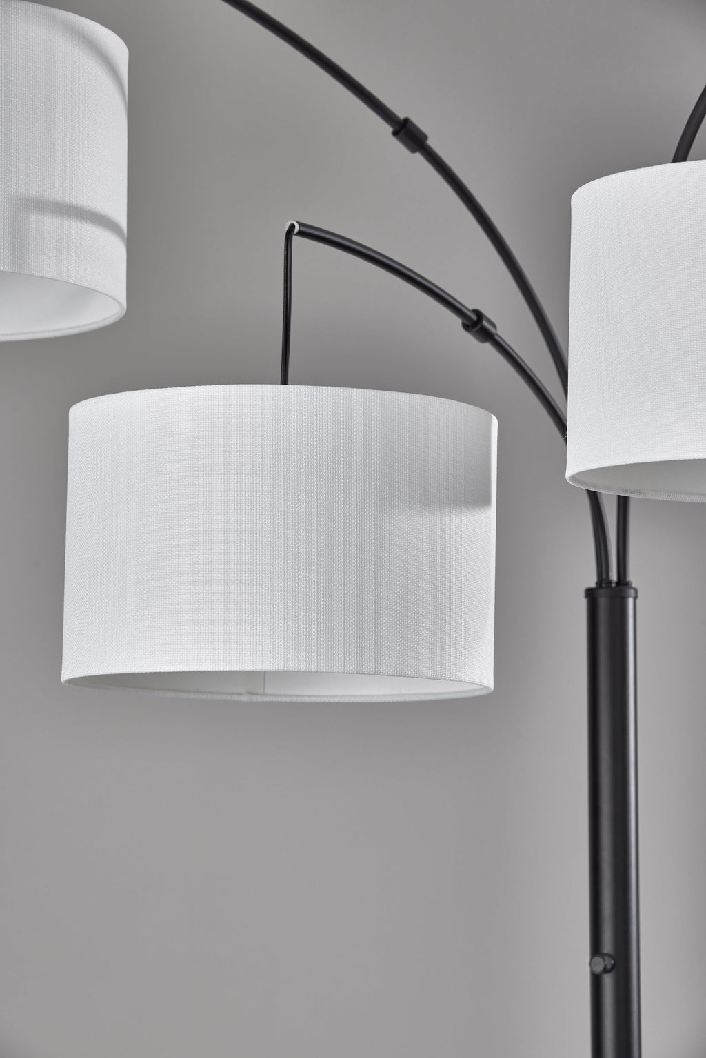 Cozylumi™ 82 in Matte Black 3-Light Arc Floor Lamp with Adjustable Shades