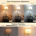 Cozylumi™ 58.2in Floor Lamps with Table for Living Room, USB Charge, Rustic Farmhouse