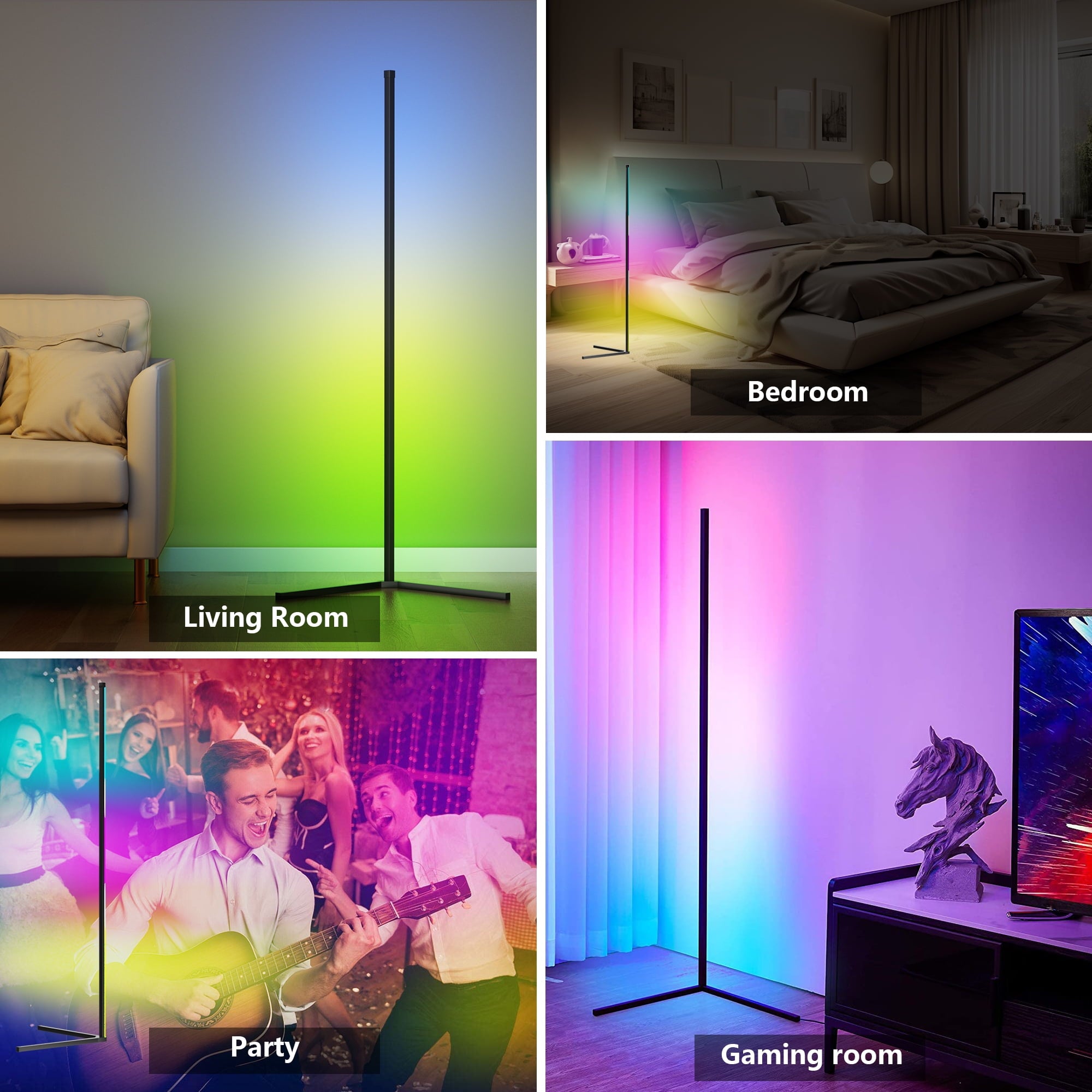 Cozylumi™ Led Corner Floor Lamp, Smart RGB Floor Lamp with APP&Remote, 16 Million