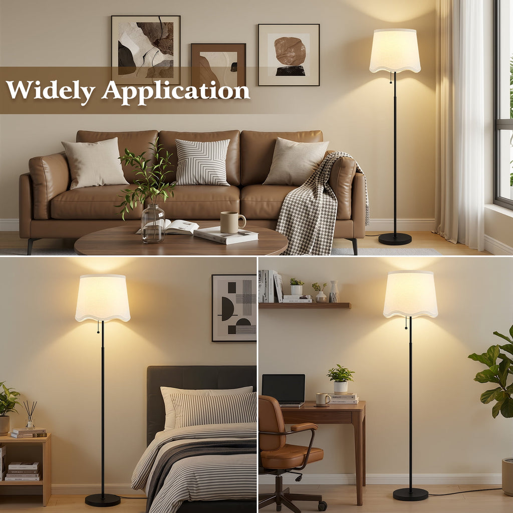 Cozylumi™ 60 Inch Adjustable Color Floor Lamp Pull Chain Light with Bulb for Home