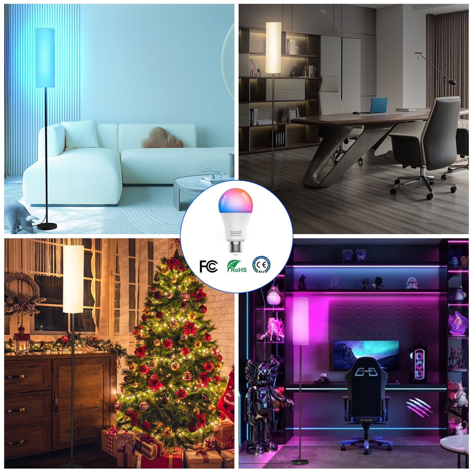 Cozylumi™ 67" Floor Lamp, 16 Million Color Changing Smart LED Lamp with Music Sync, APP