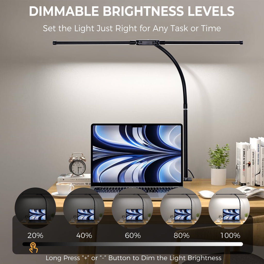 Cozylumi™ Coliware LED Desk Lamp for Office Home, Eye Caring Architect Lamp with Clamp