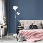 Cozylumi™ 72" Matte White Floor Lamp with Adjustable Reading Light