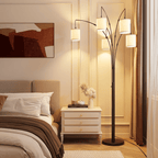 Cozylumi™ 5 Lights Tree Floor Lamp, 83.5" Large Tall Standing Lamp with Drum Linen