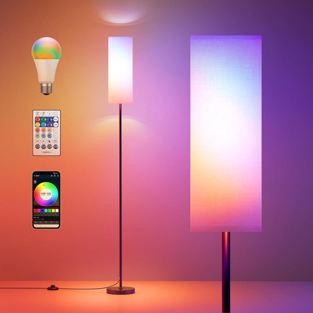 Cozylumi™ Neoglint Modern RGB Floor Lamp, Tall Dimmable Standing Light with App &