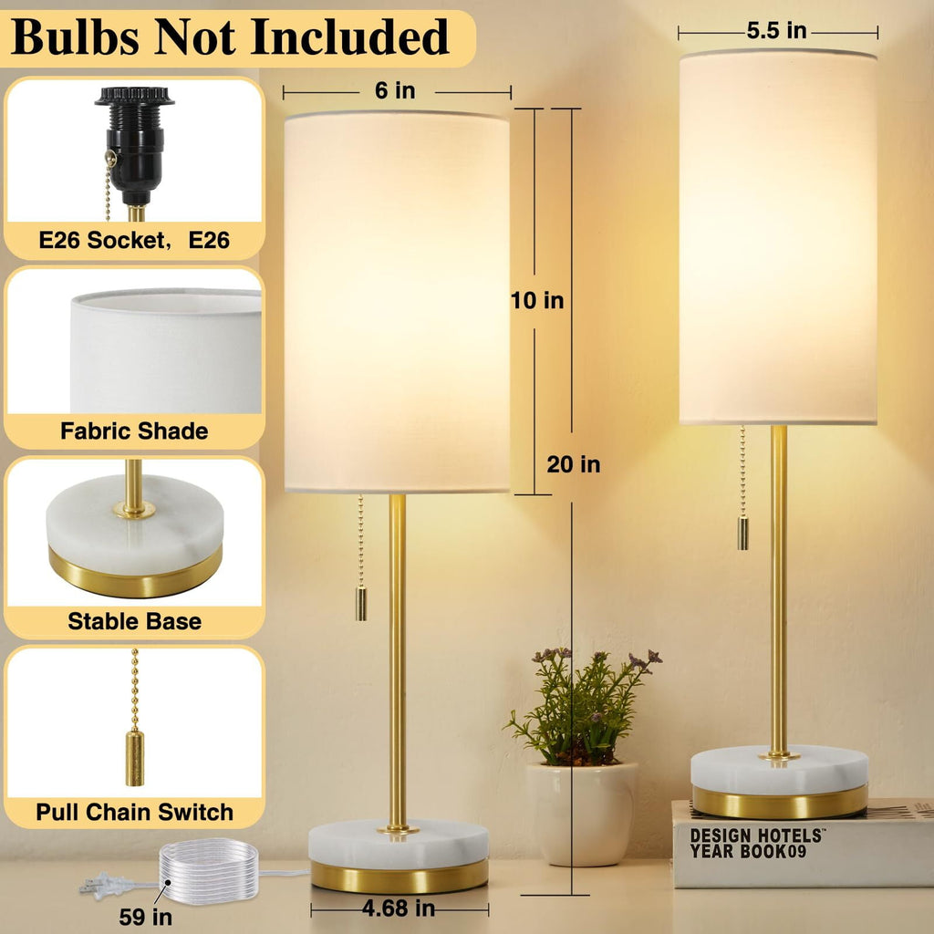 Cozylumi™ Minimalist Table Lamp Set of 2, Nightstand Lamp for Bedroom Living Room