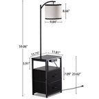 Cozylumi™ Floor Lamp with Table & 2 Drawers, Lamp with USB Port and Outlet, 3 Color Led