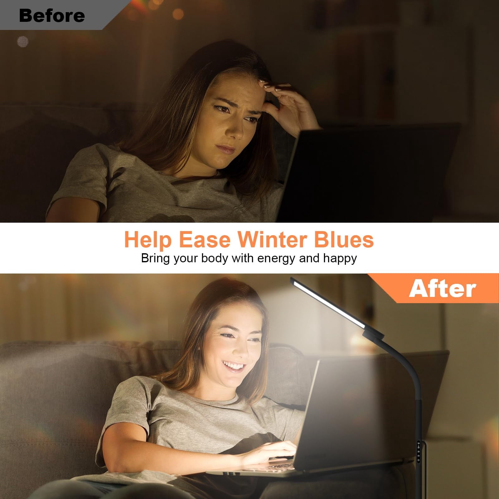 Cozylumi™ Sthmolepy Light Therapy Lamp,10000 Lux Happy Therapy Light, Floor Sun Therapy