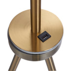 Cozylumi™ Teamson Home Myra Floor Lamp with Glass Table and Built-In USB Port, Gold/Black