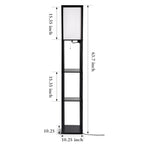 Cozylumi™ Floor Lamp with Shelves and Charging, 63.7'' Dimmable Standing Tall Wood
