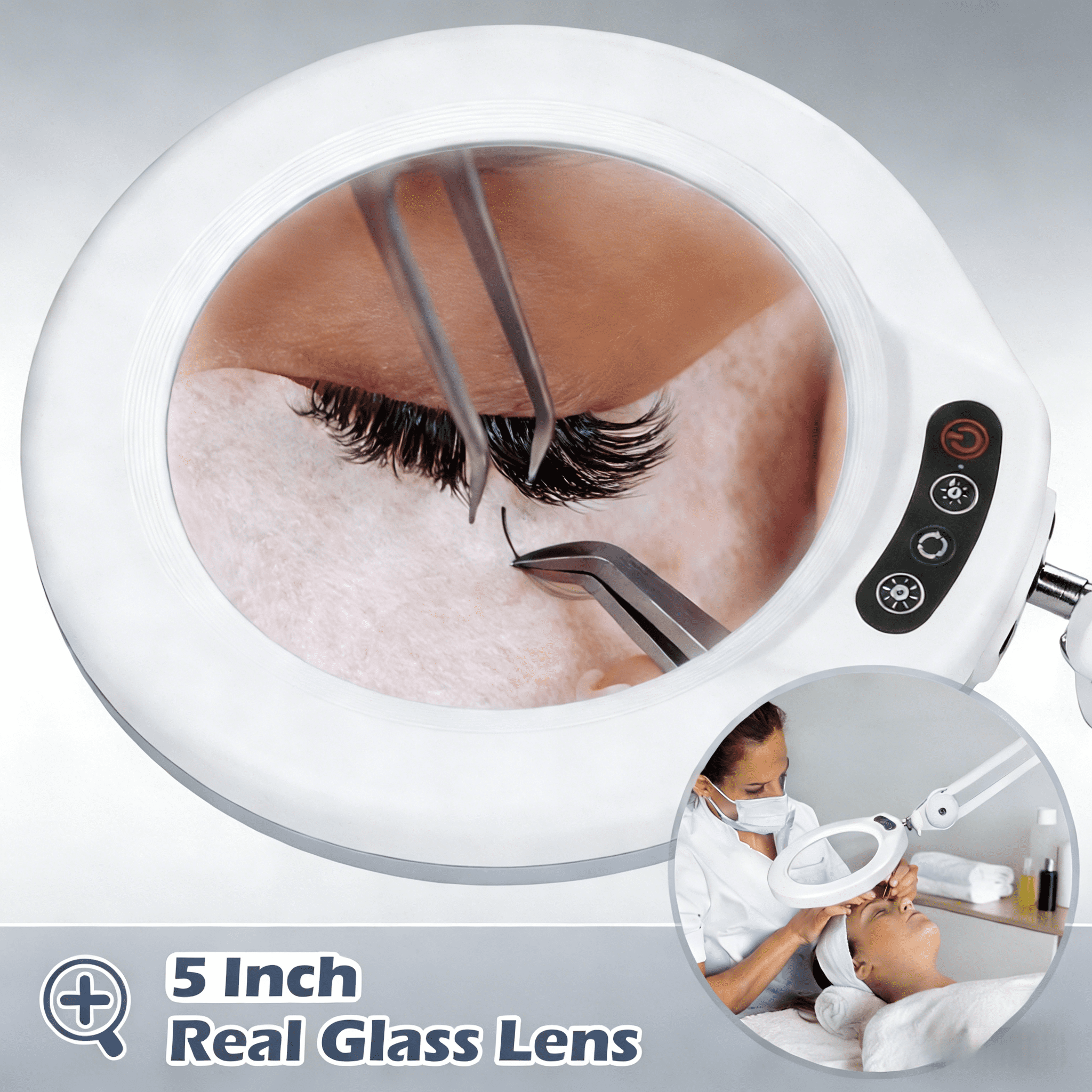 Cozylumi™ Veemagni Magnifying Glass with Light and Stand, Real Glass Lens, 5 Color
