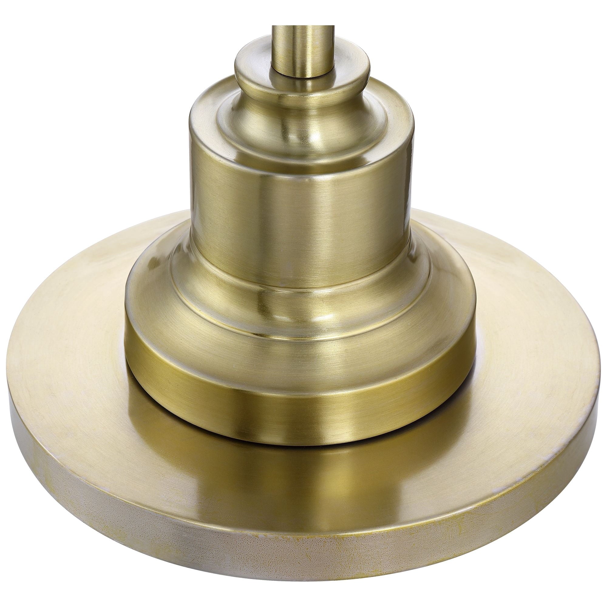 Cozylumi™ Vintage Floor Lamp 58" Tall Brushed Antique Brass Metal Off White Linen Drum