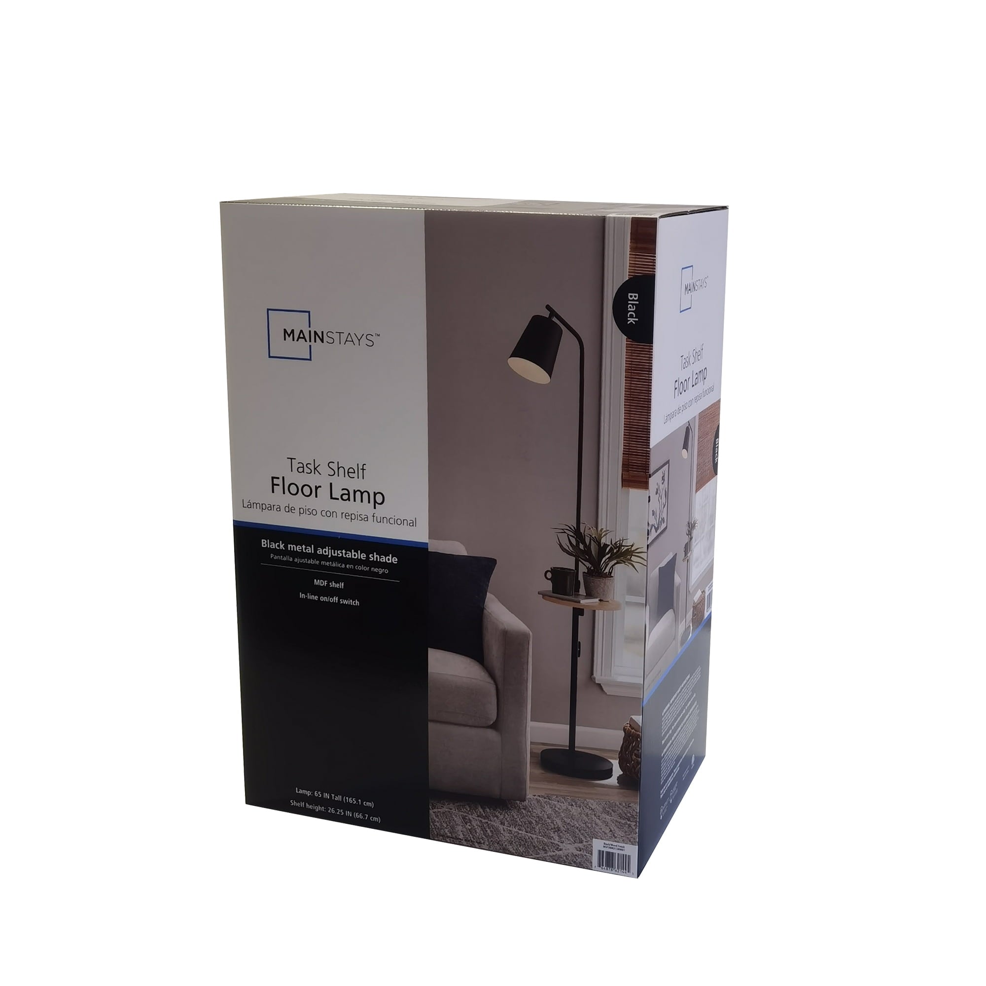 Cozylumi™ 65" Modern Adjustable Head Matte Black Floor Lamp with Black Conical