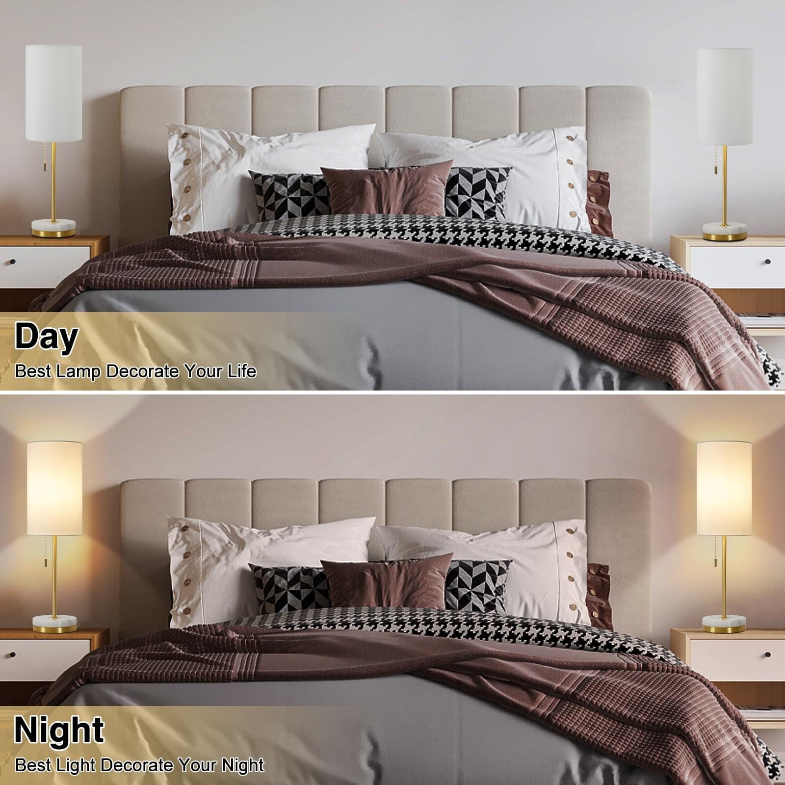Cozylumi™ Minimalist Table Lamp Set of 2, Nightstand Lamp for Bedroom Living Room