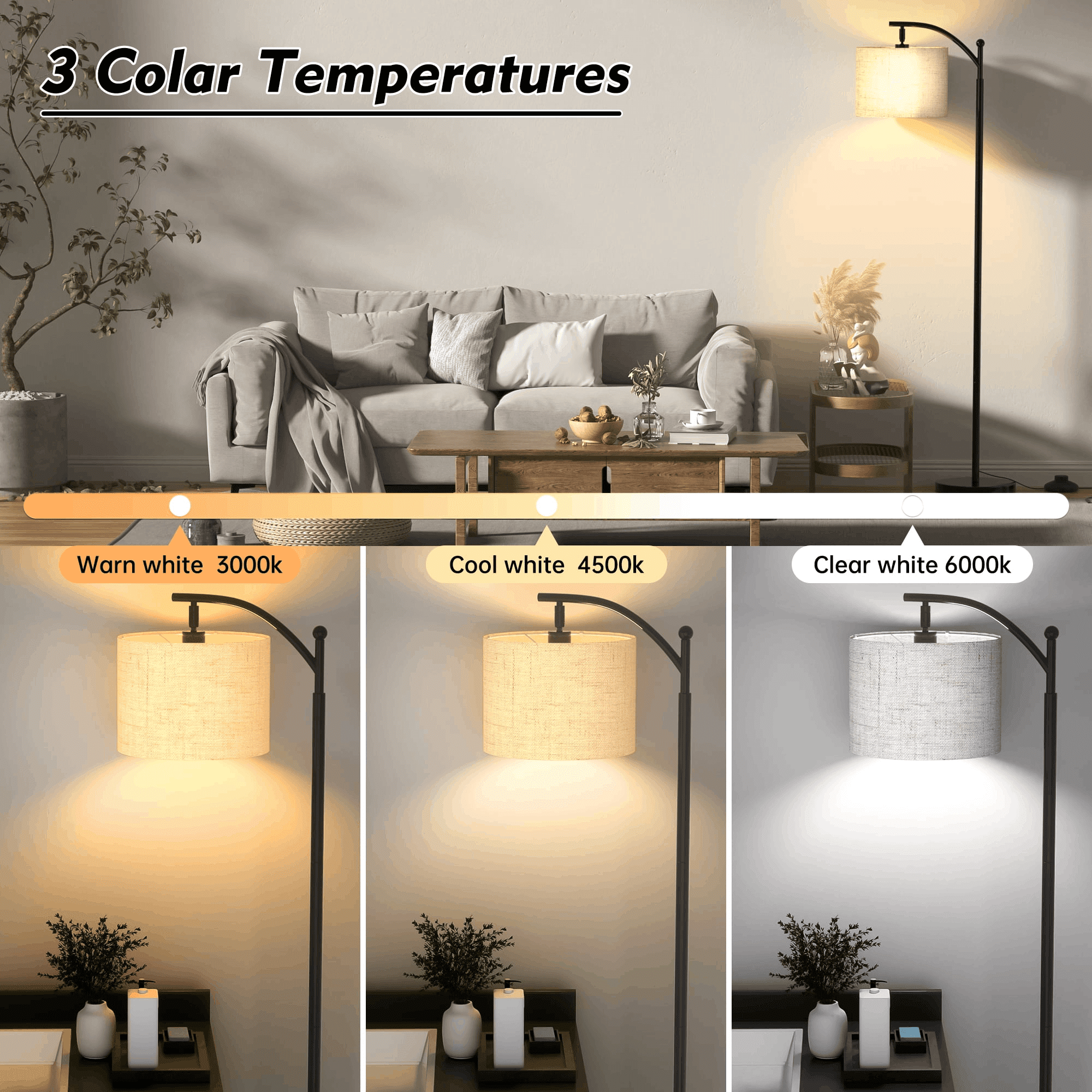 Cozylumi™ HadinEEon Floor Lamp, Standing Lamp Tall with Remote Control for Living Room
