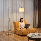 Cozylumi™ NiteLoom 70" Gold Arc Floor Lamps for Living Room, Remote Dimmable Tall