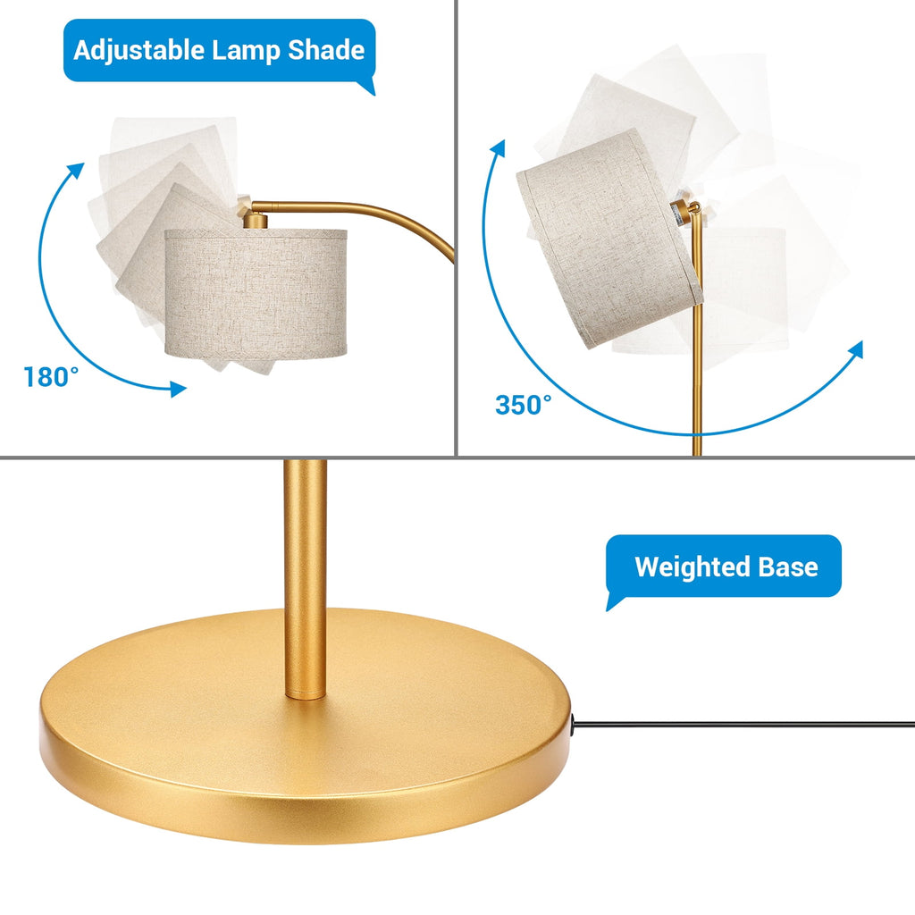 Cozylumi™ DEWENWILS 63.4-Inch Modern Arc Gold Floor Lamps for Living Room, Metal