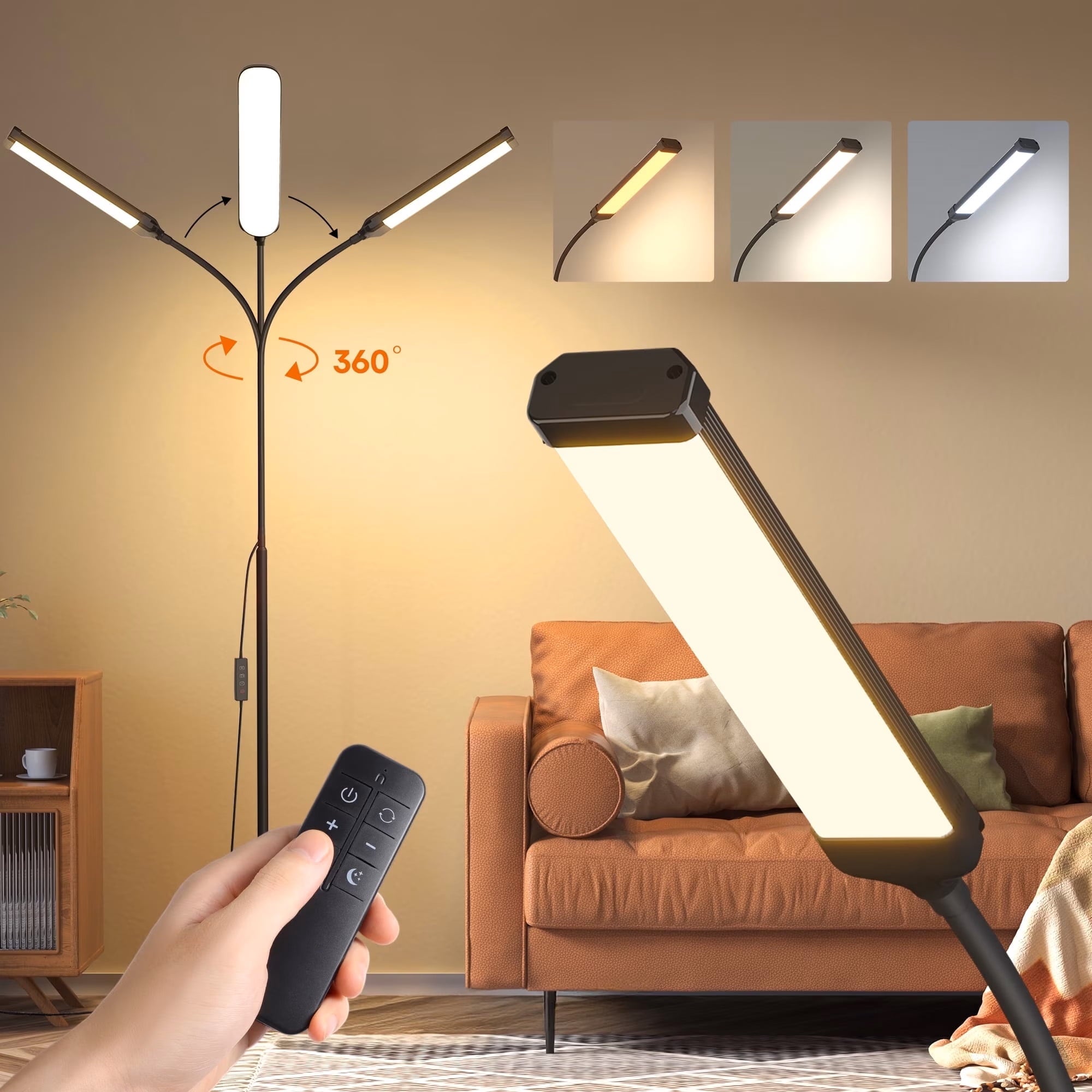 Cozylumi™ ACMETOP LED Floor Lamp for Living Room with Remote Control, Standing Lamp