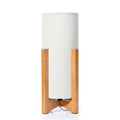 Cozylumi™ 14-Inch Natural Wood Uplight Table Lamp with Linen Shade