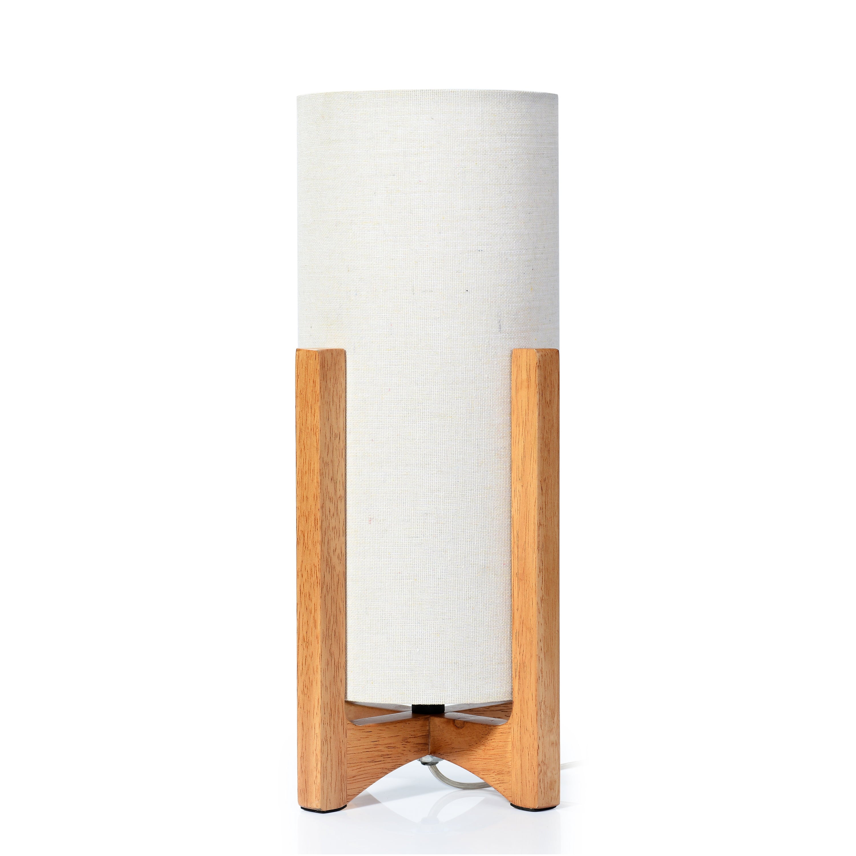 Cozylumi™ 14-Inch Natural Wood Uplight Table Lamp with Linen Shade