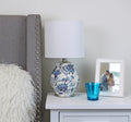 Cozylumi™ Floral Ceramic Lamp with Shade, 17"