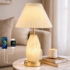 Cozylumi™ GVDV HOME 17.5" Table Lamp with USB A&C Ports and Night Light, Touch Control