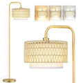 Cozylumi™ Beige Floor Lamp with 3 Color Temperatures, Farmhouse Tall Lamp for Living