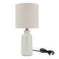 Cozylumi™ 17 in Reactive Glaze Ceramic Table Lamp with Off-White Shade