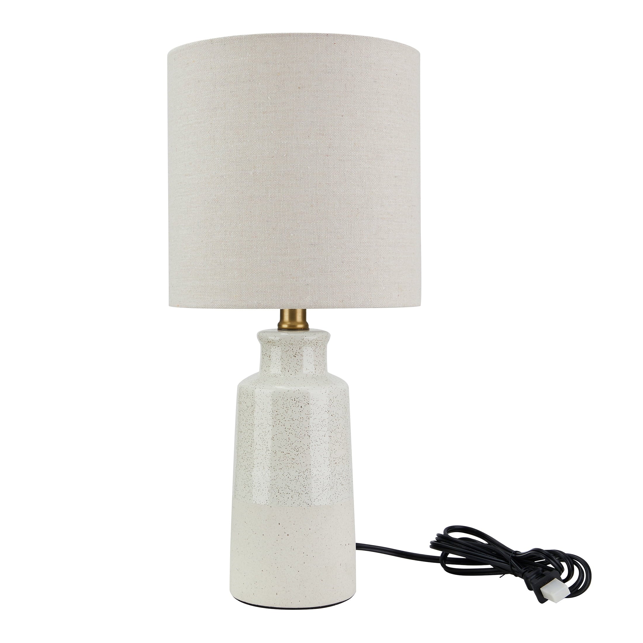 Cozylumi™ 17 in Reactive Glaze Ceramic Table Lamp with Off-White Shade