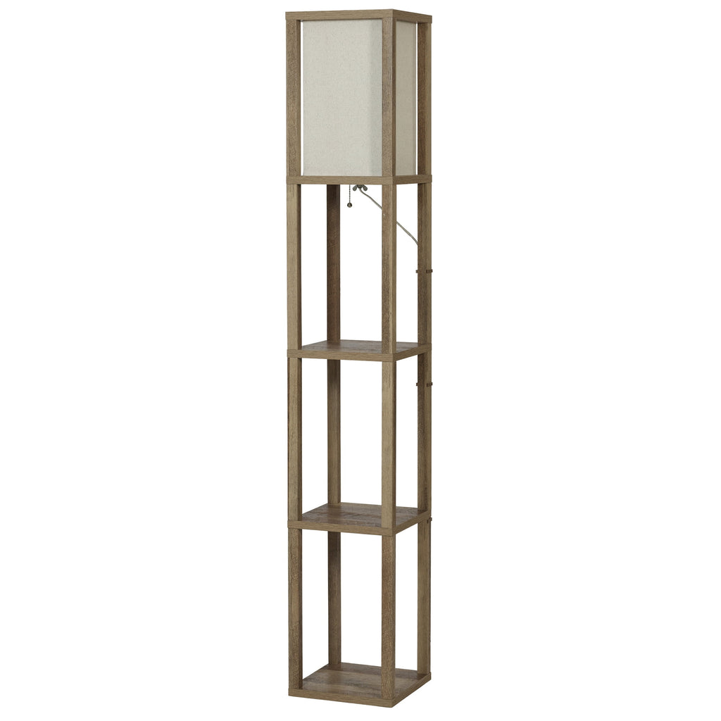 Cozylumi™ 62.25" Modern Pull Chain Weathered Floor Lamp with Natural Square Shade