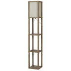 Cozylumi™ 62.25" Modern Pull Chain Weathered Floor Lamp with Natural Square Shade