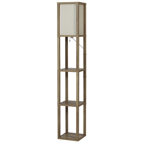 Cozylumi™ 62.25" Modern Pull Chain Weathered Floor Lamp with Natural Square Shade