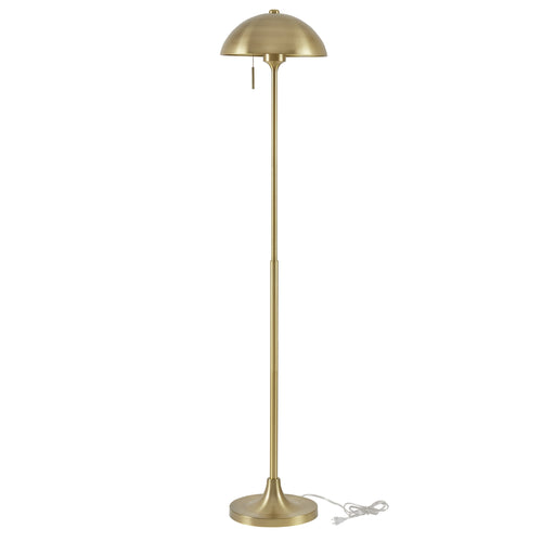 Cozylumi™ 62" Modern Pull-chain Brass Floor Lamp with Brass Dome Shade