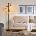 Cozylumi™ 63.5 in 3 Light Contemporary Black Floor Lamp Clear Glass
