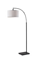 Cozylumi™ Michelle 71-Inch Metal Arc Floor Lamp with White Fabric Shade and 3-Way Switch