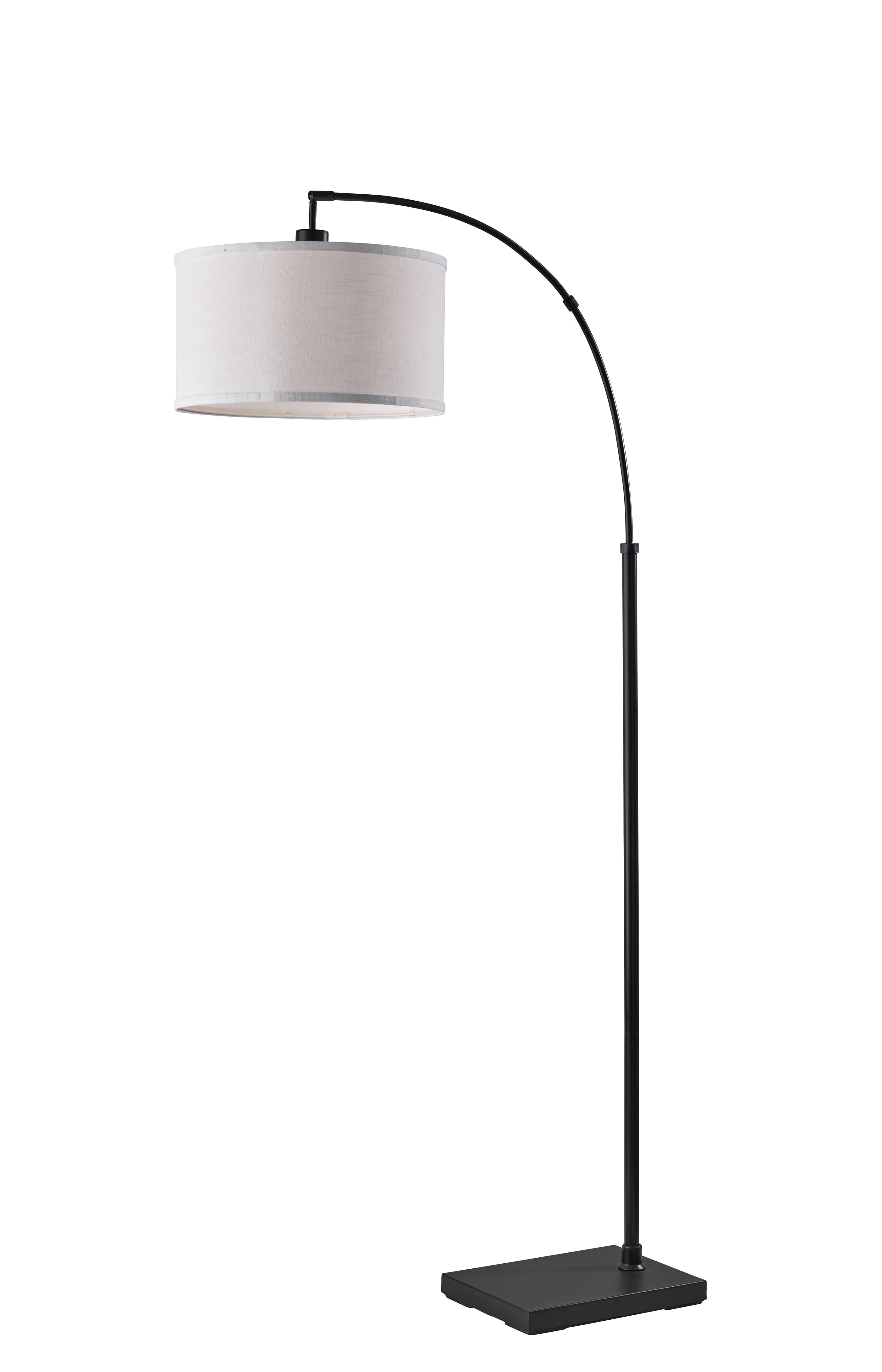 Cozylumi™ Michelle 71-Inch Metal Arc Floor Lamp with White Fabric Shade and 3-Way Switch
